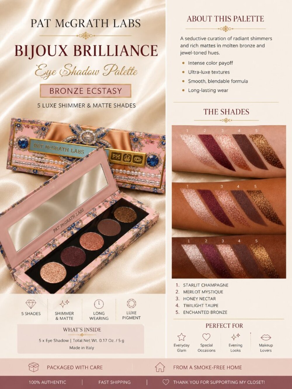 Pat McGrath Labs Bijoux Brilliance Eye Shadow Palette – Bronze Ecstasy